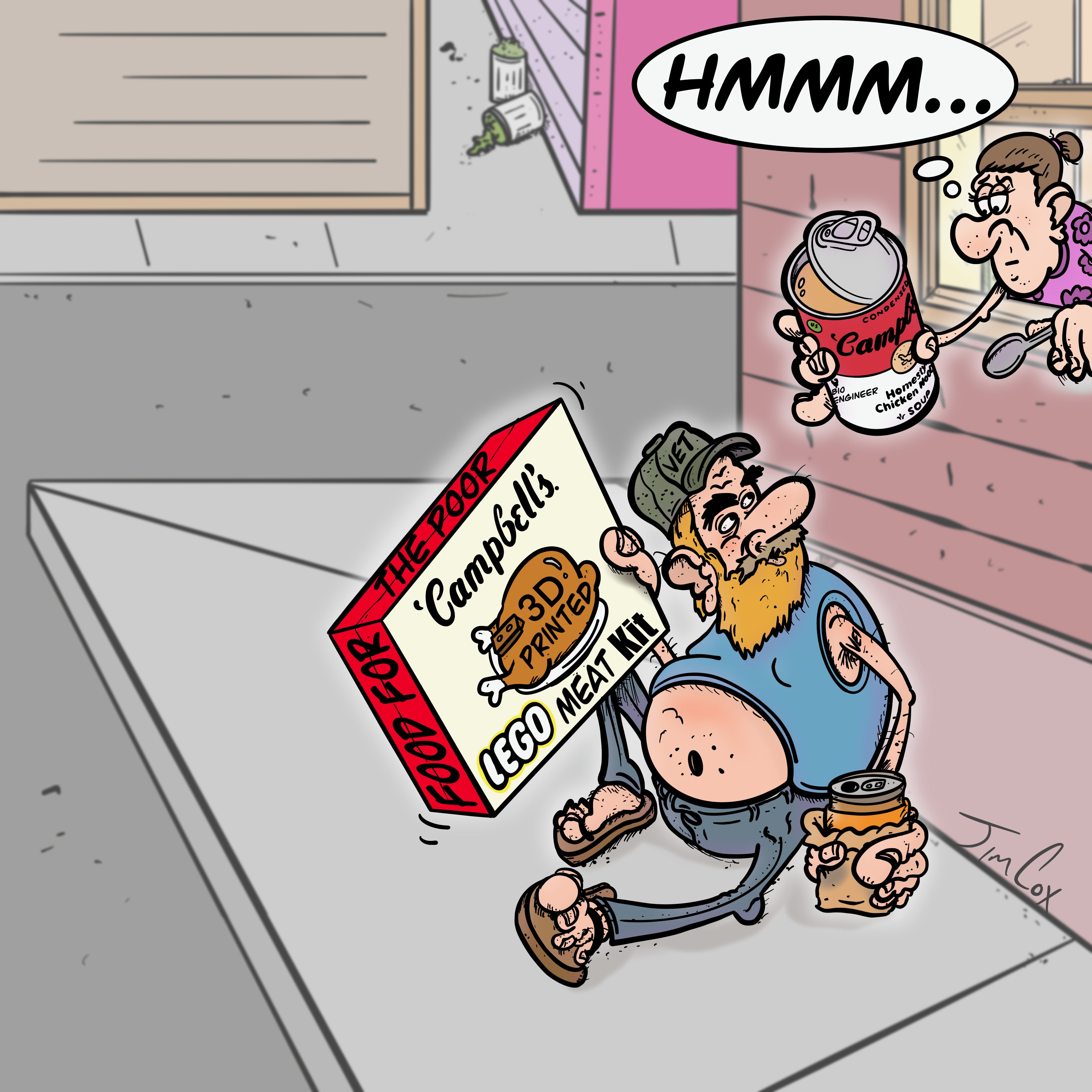 Editorial cartoon: 3D Printed Meat Kit