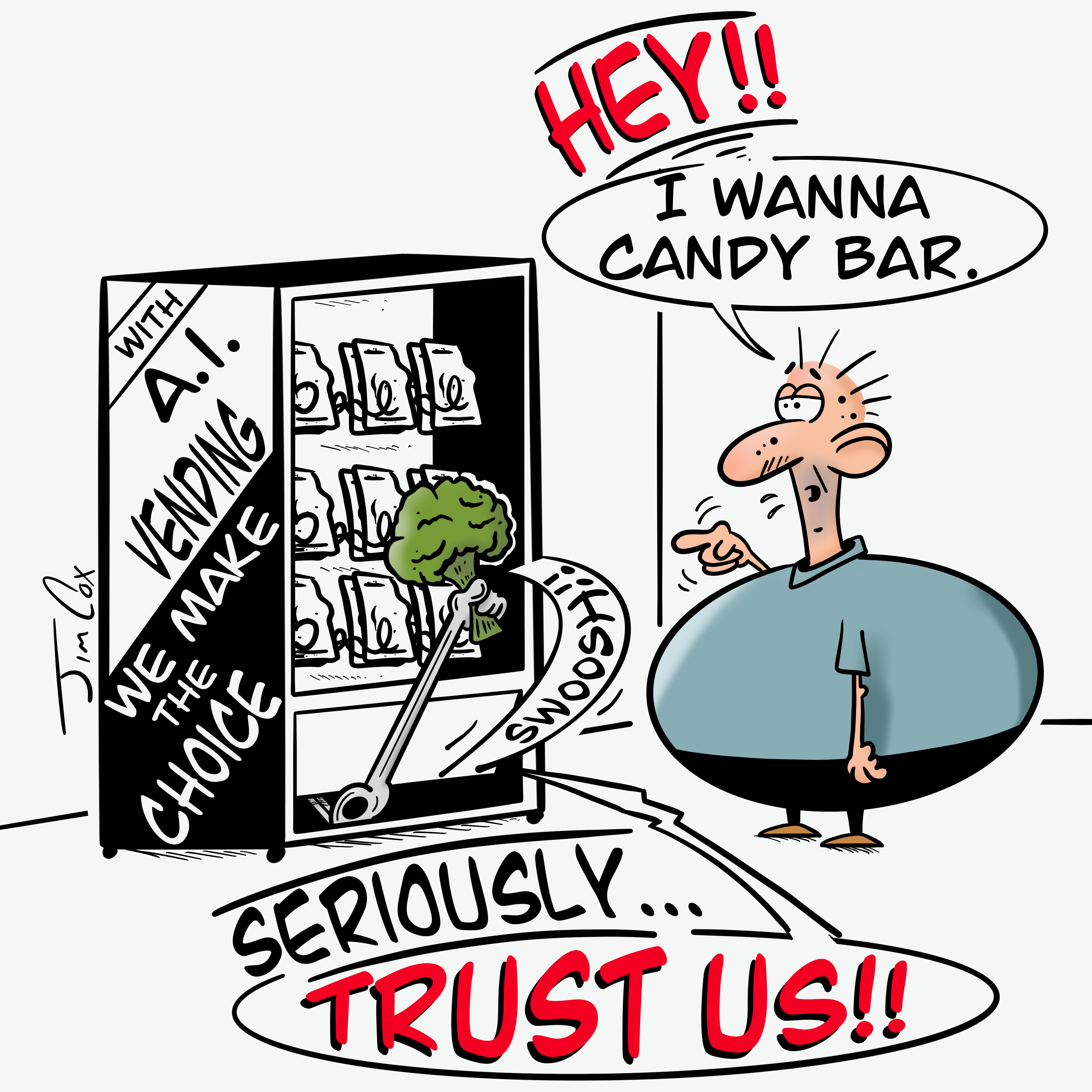 Editorial cartoon: A.I. Vending