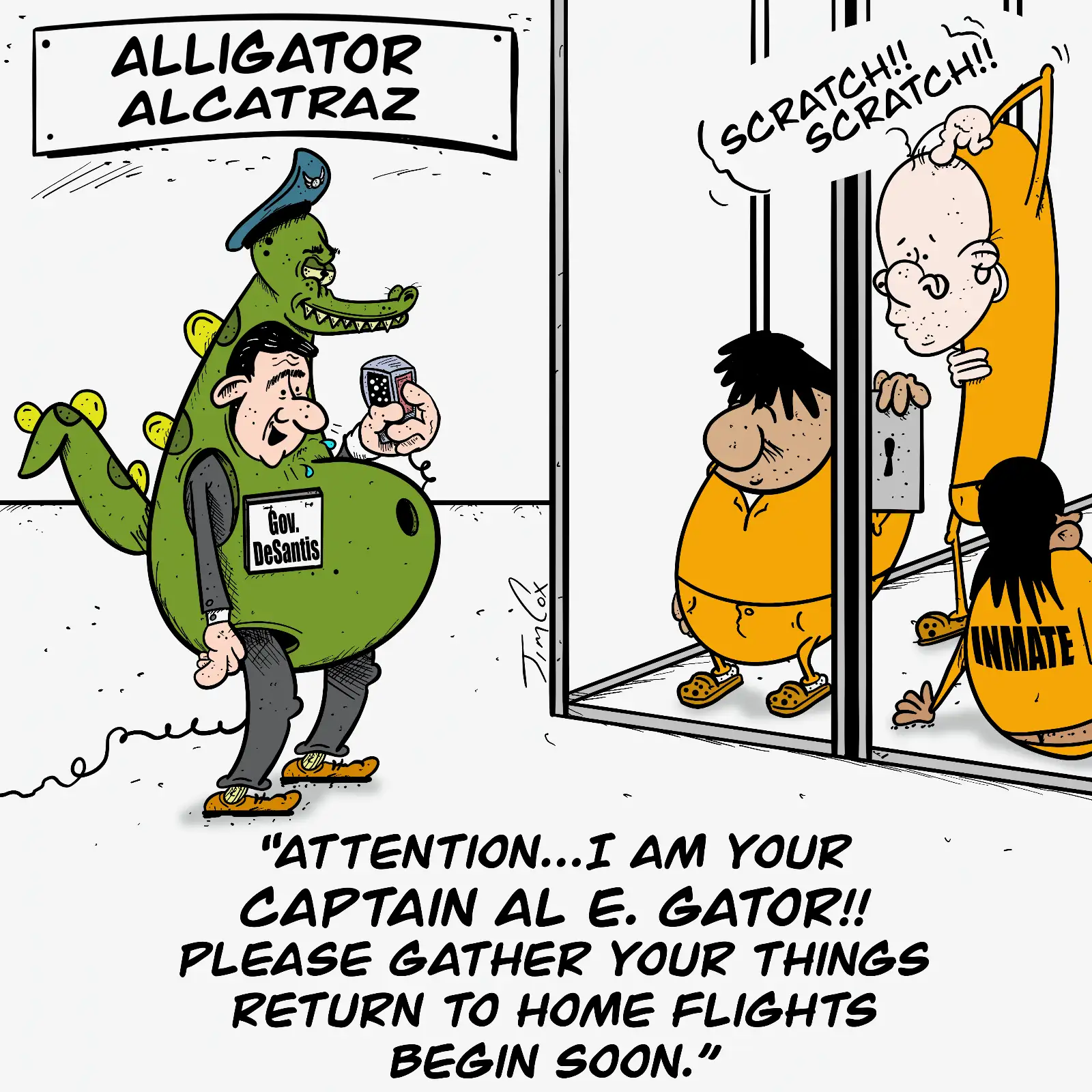 Editorial cartoon: Alligator Alcatraz