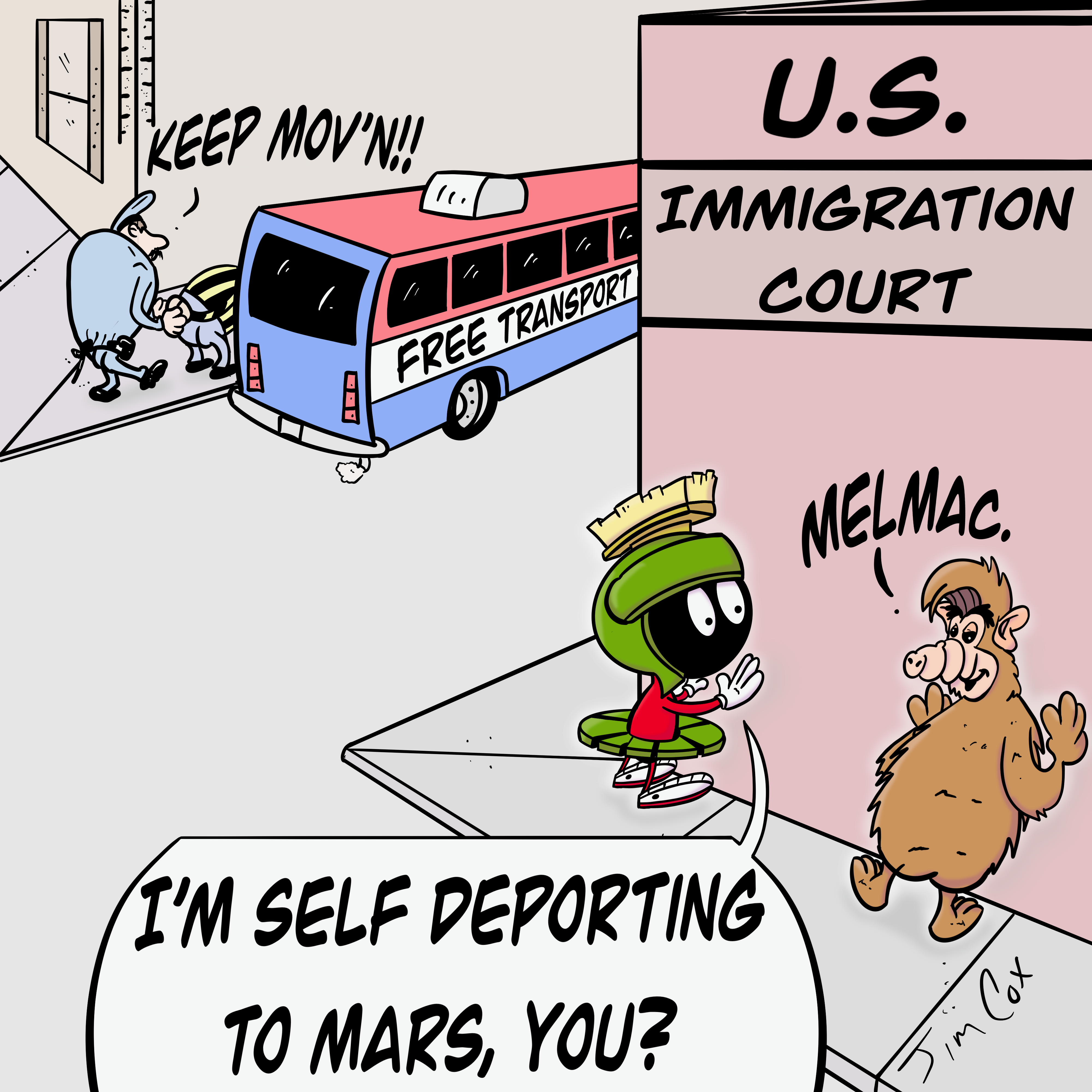 Editorial cartoon: Self-Deporting