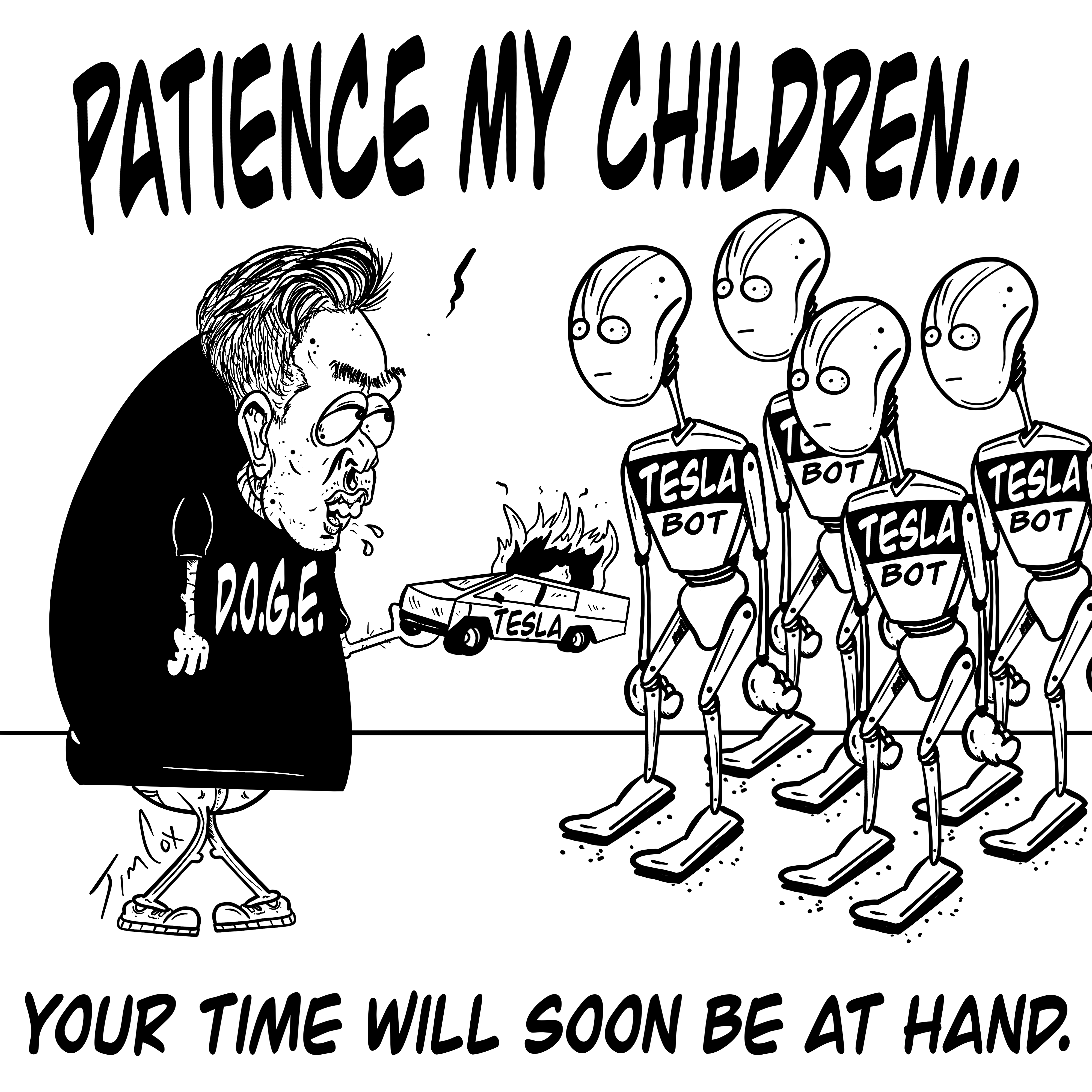 Editorial cartoon: Tesla Uprising!
