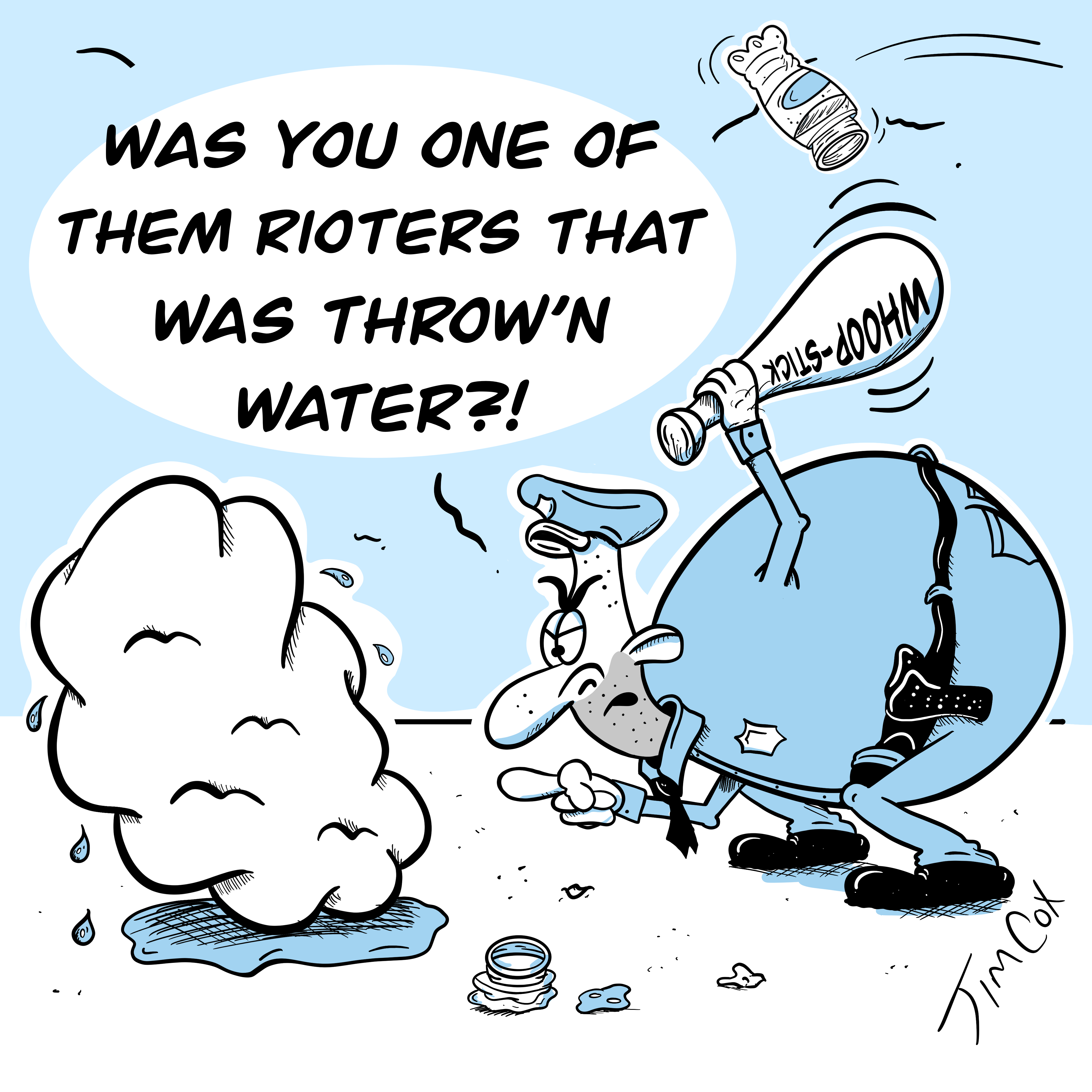 Editorial cartoon: Water Rioters!