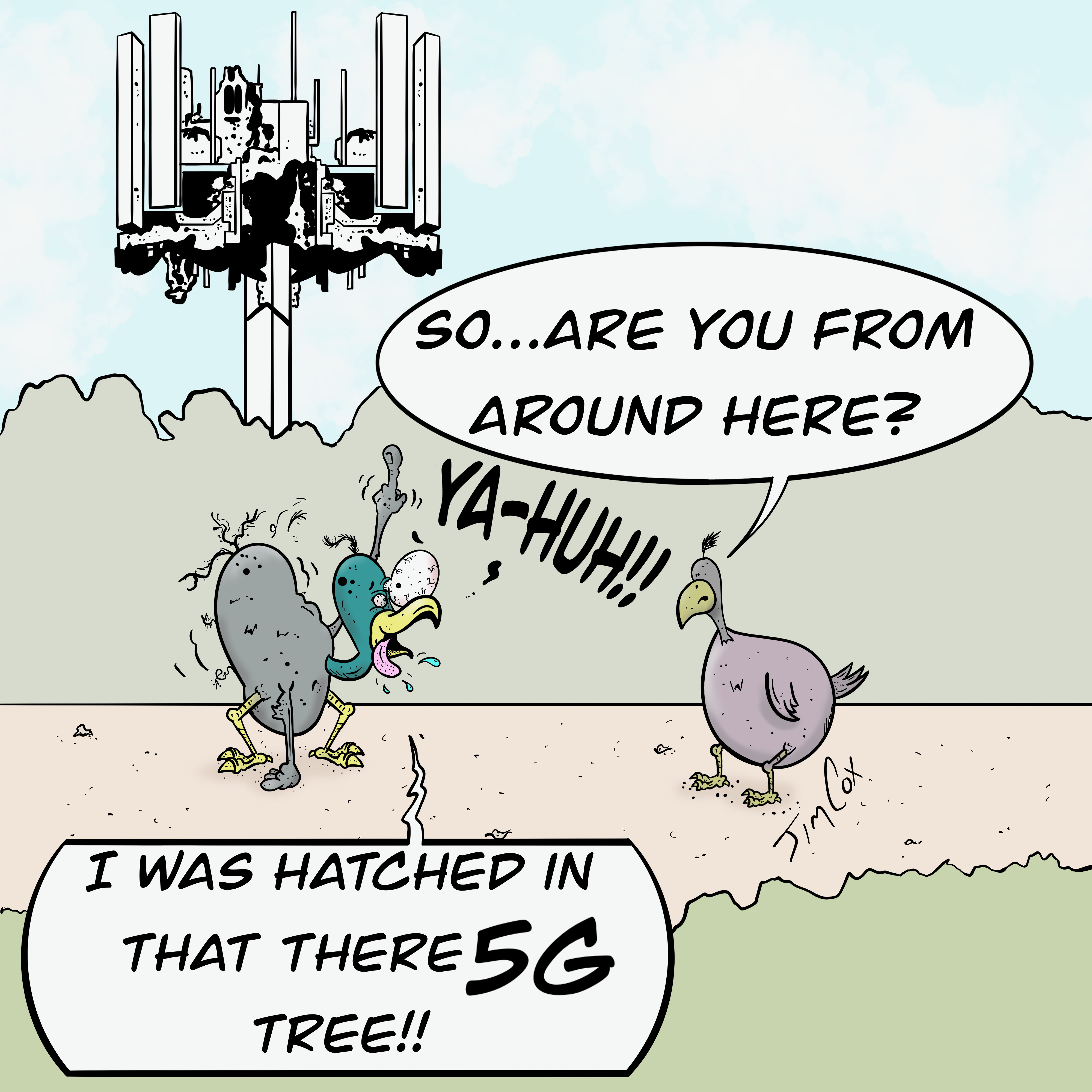 Gag cartoon: 5G Tree