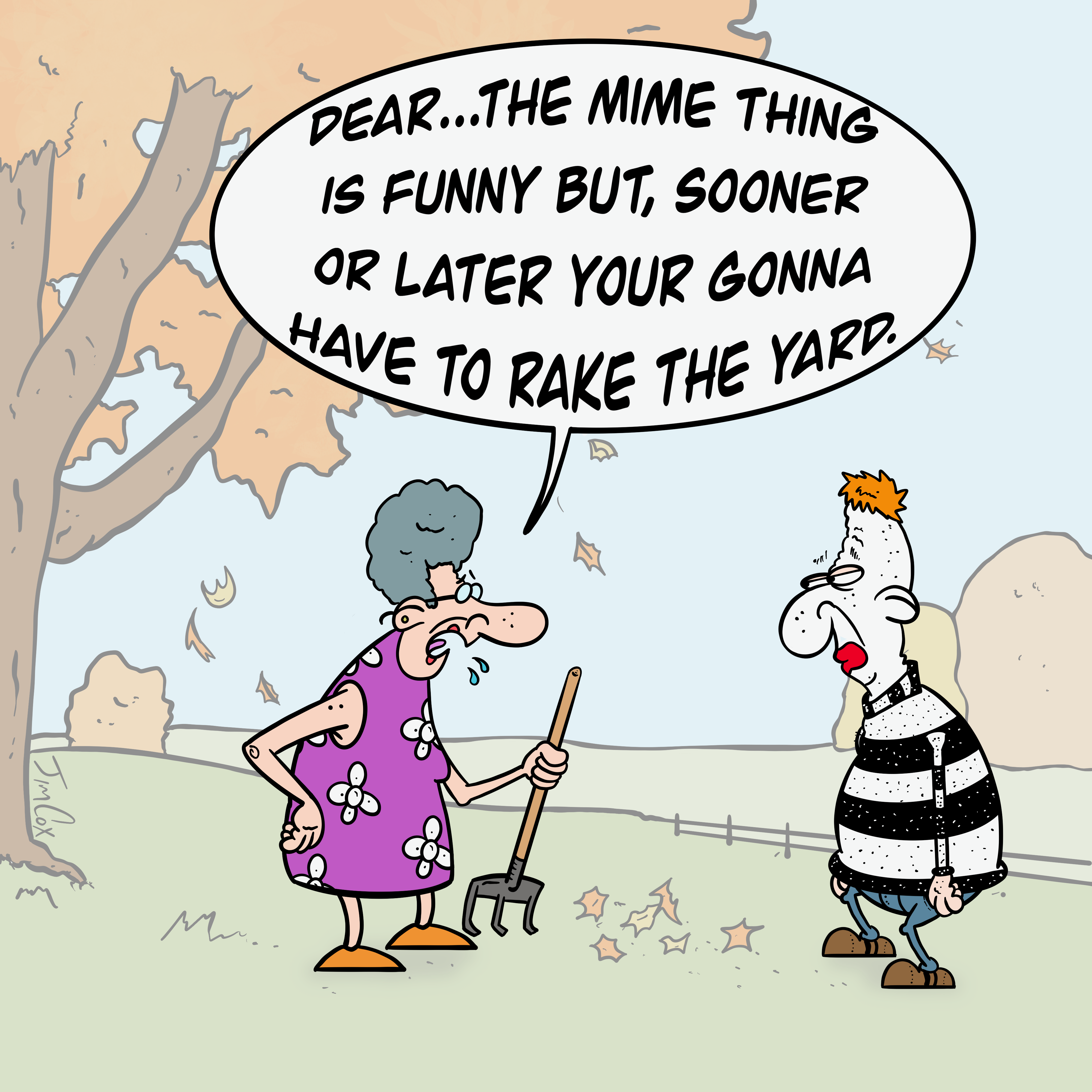Gag cartoon: Classic Mime Behavior