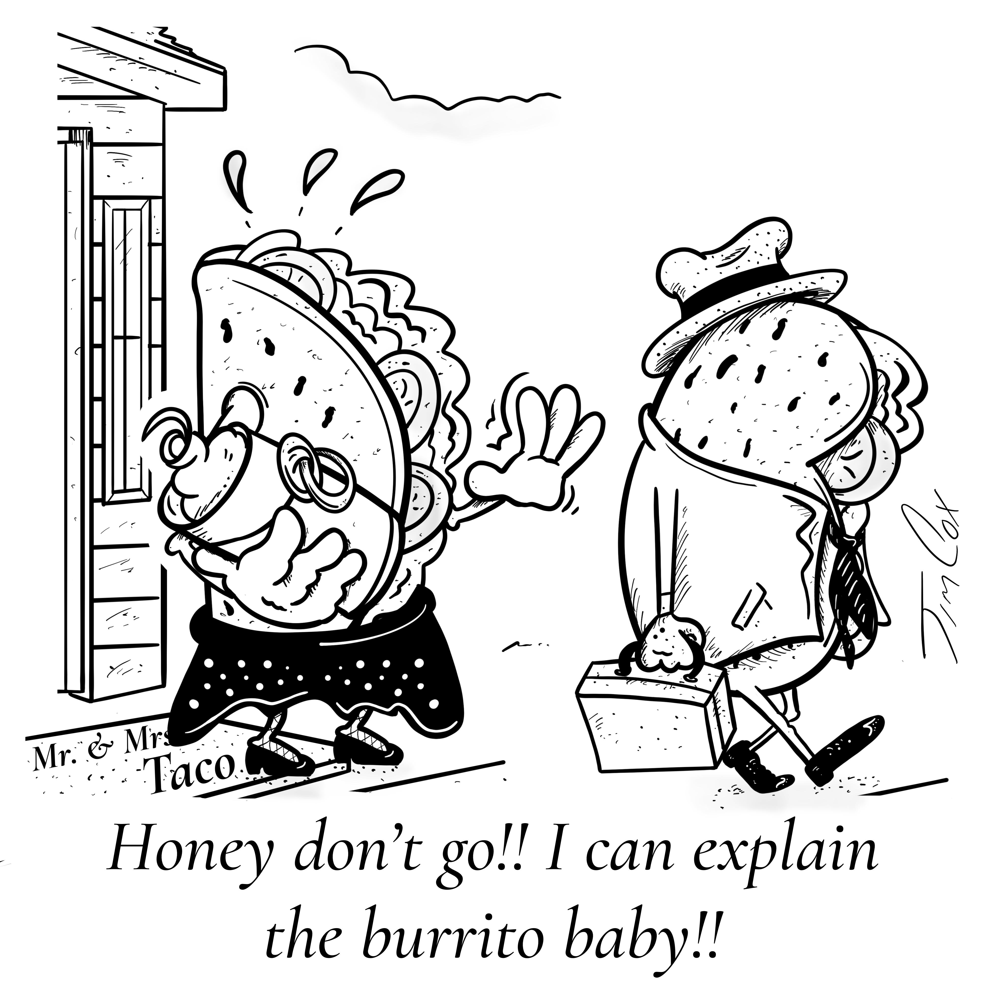 PanelStripLOL cartoon by Jim Cox: Mr. & Mrs. Taco