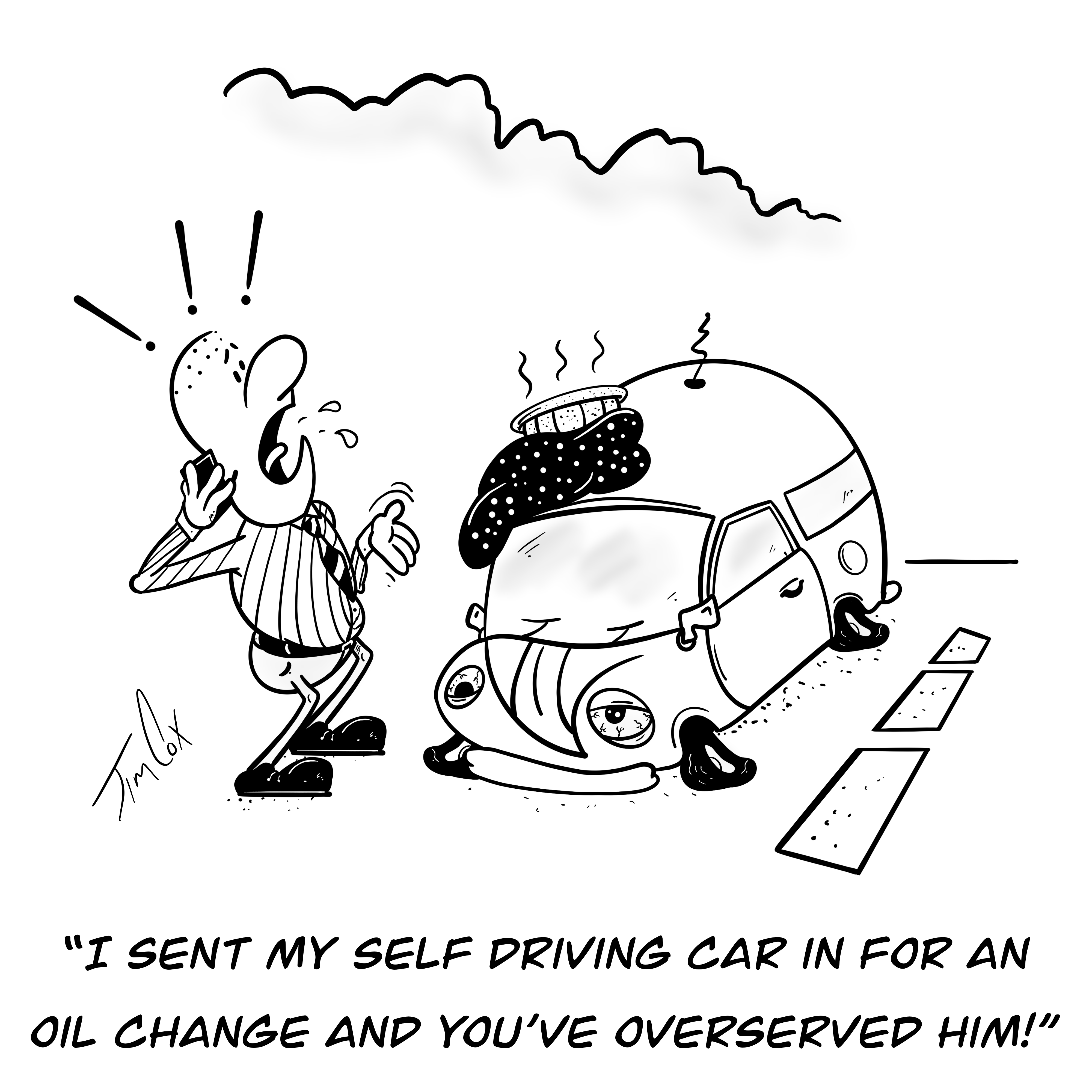 PanelStripLOL cartoon by Jim Cox: Overserved Auto