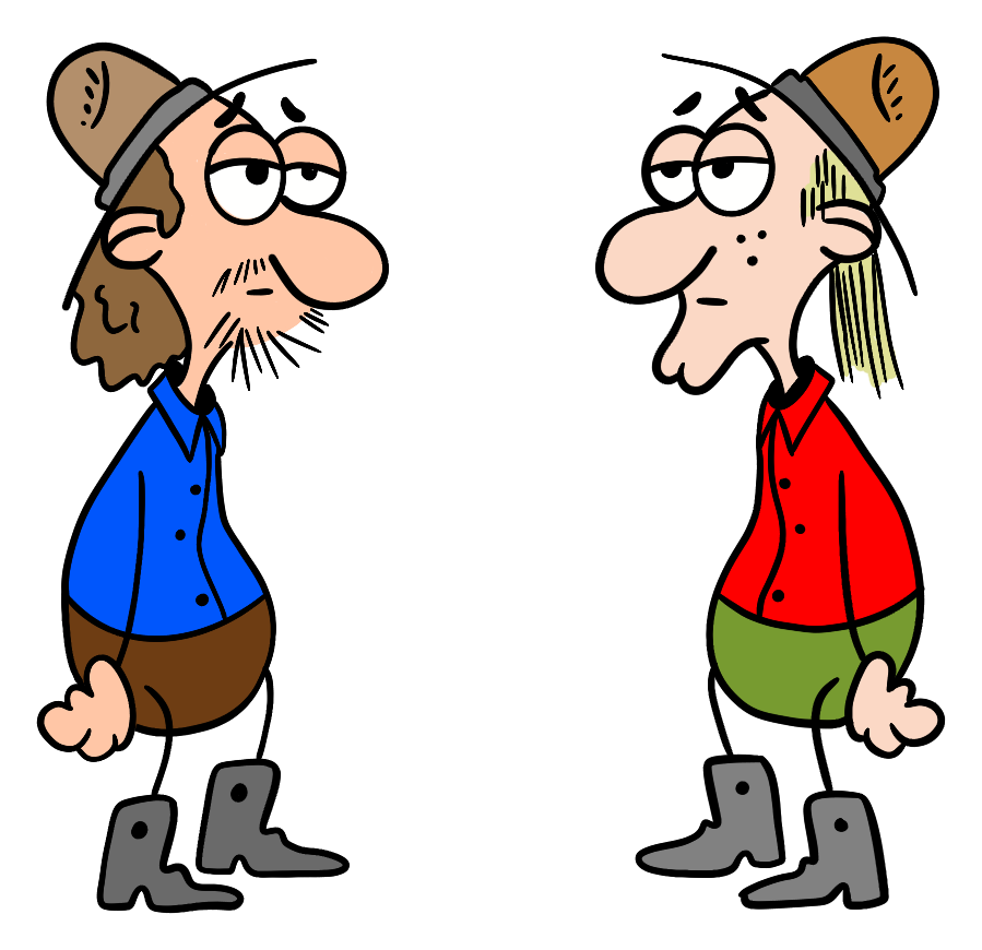 The Rowdy Boys, two harmless troublemaker brothers from the Tex and Clem comic strip